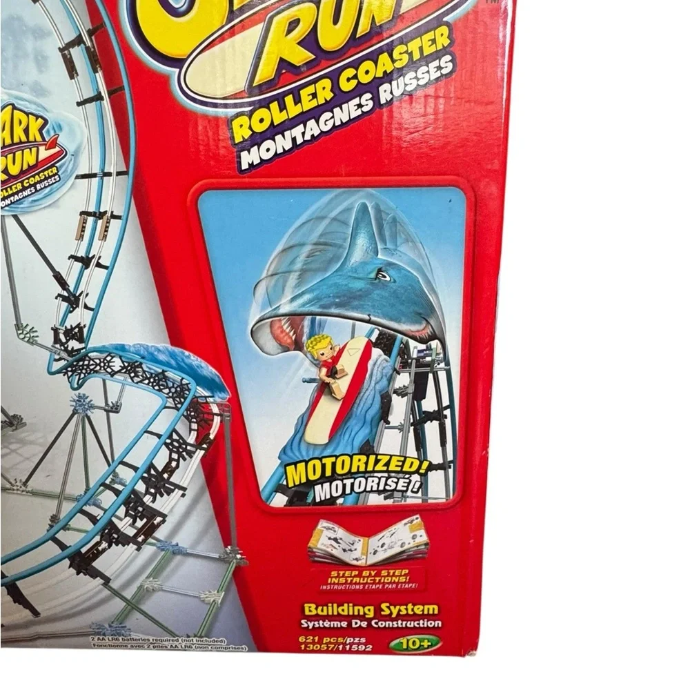 K’Nex Shark Run Motorized Roller Coaster Building Set NIB